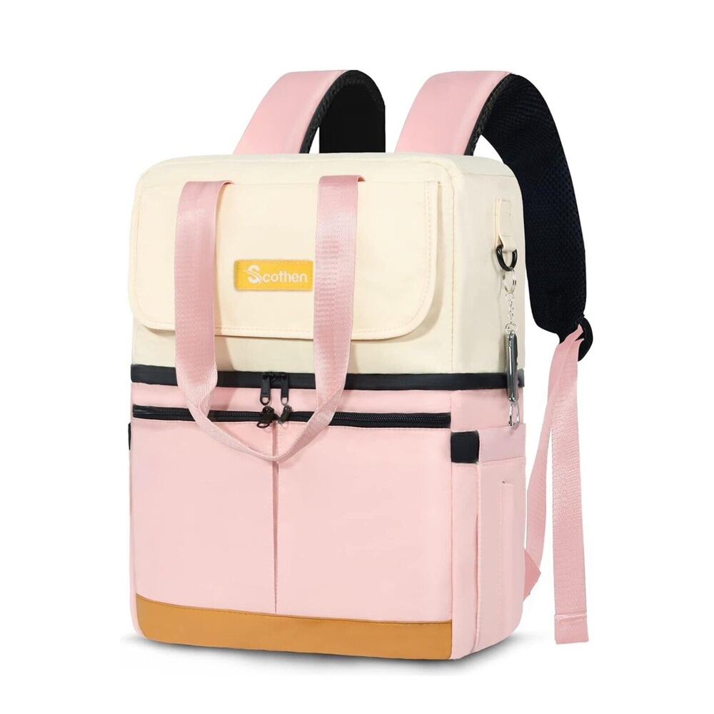 Scothen Backpack Cooler with Double Decker & 12 Ice Packs- Keeps 36 Cans Cold...